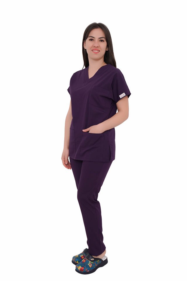 Unisex Cerrahi Takımlar Koyu Mor - M