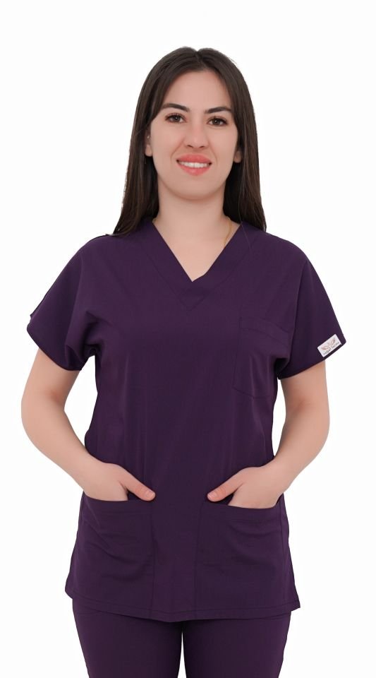 Unisex Cerrahi Takımlar Koyu Mor - L