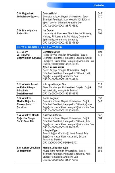 BAĞIMLILIK VE BAĞIMLILIKLA MÜCADELE Koruma, Önleme, Tedavi ve Rehabilitasyon Yönüyle
